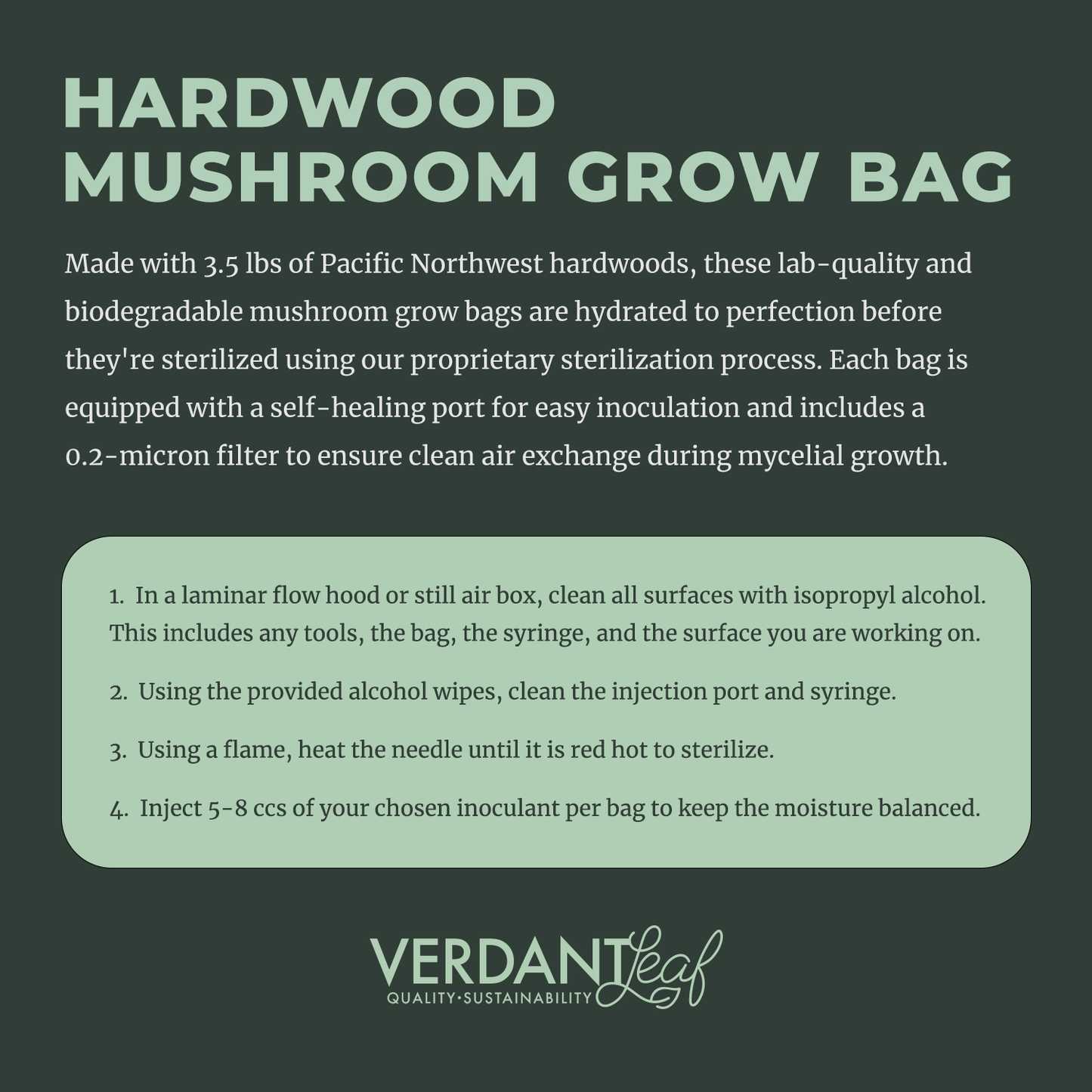 Hardwood Mushroom Grow Bags