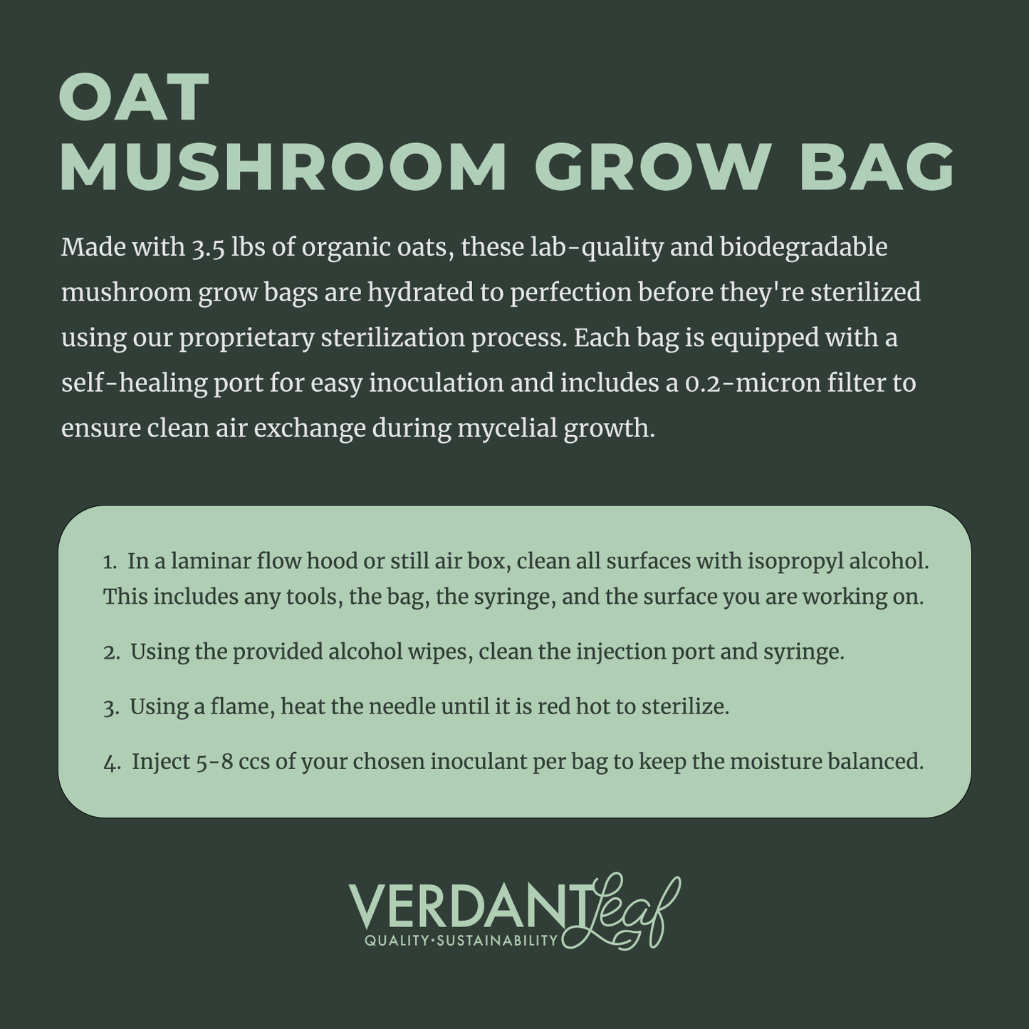 Organic Oat Mushroom Grow Bags