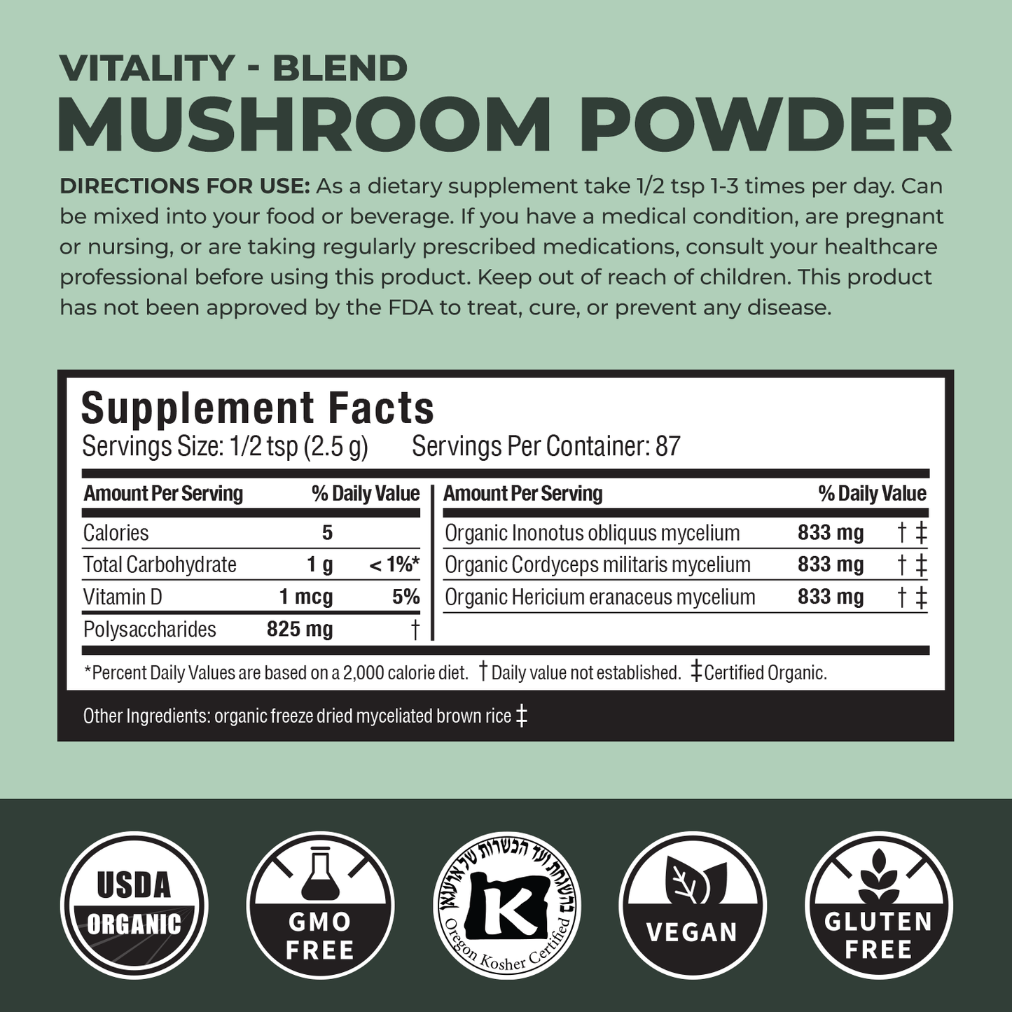 Vitality Mushroom Powder