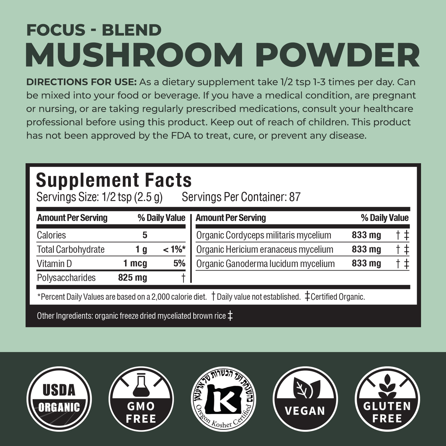 Focus Mushroom Powder