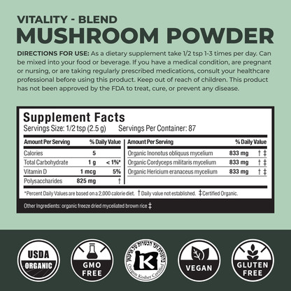 Vitality Mushroom Powder